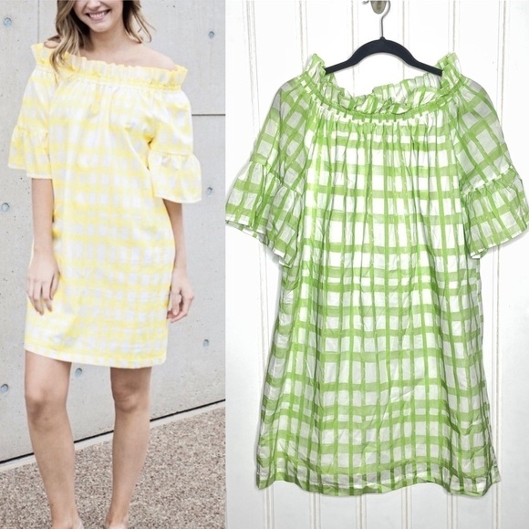 NWT Brooke Wright Oliva Plaid Spring Dress 087